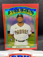 2021 Topps Heritage High Number JORGE ONA RED CHROME 153/372 PADRES RC #504