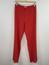 Alice + Olivia Dylan Crepe Wide Leg Pant Tomato Red High Rise Size 6