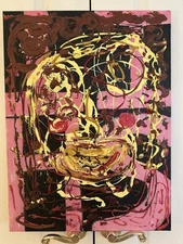 RARE original acrylic painting “shit face blonde”