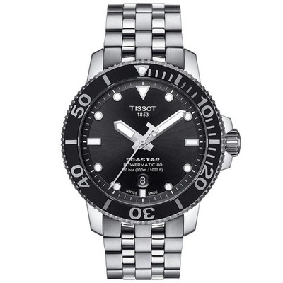 Unused TISSOT Seastar 1000  80 T120.407.11.051.00 Black Mens Watch in Box