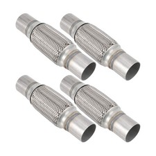 4 Pack 2 x 6 Inches Stainless Steel Heavy Duty Exhaust Flex Pipe, Double Brai...