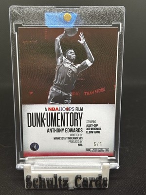 2025-26 Topps NBA Hoops Anthony Edwards Dunk-Umentory RED 5/5 LAST PRINT 1/1