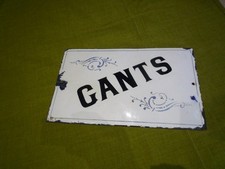 rare plaque émaillée bombée très ancienne de commerce "GANTS"