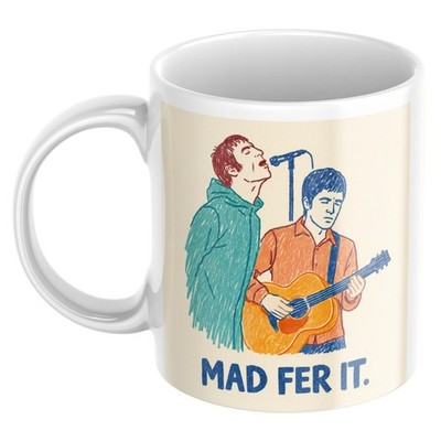 OASIS Geschenk Tasse ''Mad Fer It'' für ihn ihre Frau Freund Band Britpop Kaffee Tee Tasse