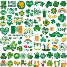 Zeecdatoo 23 Sheets Large Glitter St. Patrick's Day Tattoos Accessories, 100 ...