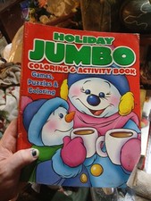 Holiday Jumbo Coloring  Activity Book" by Bendon. Some Pages Colored