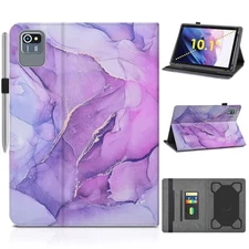  Universal 10 inch Tablet Case for ECOPAD ‎TH-KK12C, Aiprotablet Purple marble