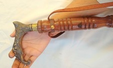 Solid Brass Elephant Face Shoe Horn 21" Long Handle Handmade Dressing Aid