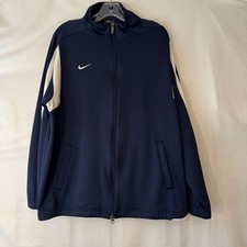 Nike Dri-FIT Track Jacket Large Blue White Full Zip NFHS