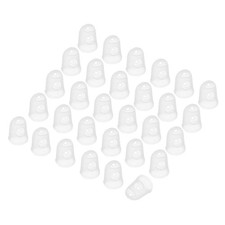 Light White Silicone Finger Tips Protectors Breathable Caps, XS, 30 Pcs