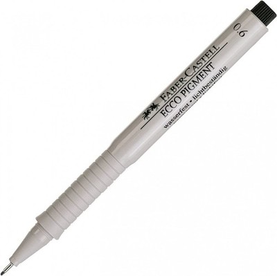 Faber-Castell Ecco Pigment Fiber Tip Marker Pen 0.6 Black Ink With Free Ship