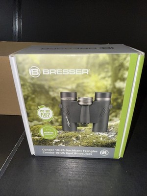 BRESSER Condor 10x25 Roof Binocular with UR Coating New Open Box