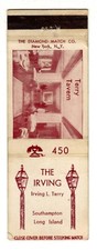 THE IRVING TERRY TAVERN matchbook matchcover SOUTHHAMPTON LONG ISLAND, NEW YORK