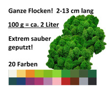 Muwse 100g kein Dreck sauberes Rentier- Islandmoos ganze Flocken gef&auml;rbt haltbar