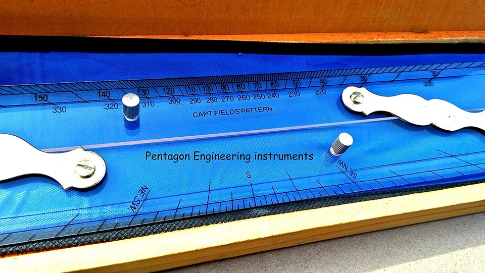 Regla Paralela Instrumento de Navegación Regla con Caja de Madera 21"" Herramienta Precisa Foto 3 de 4