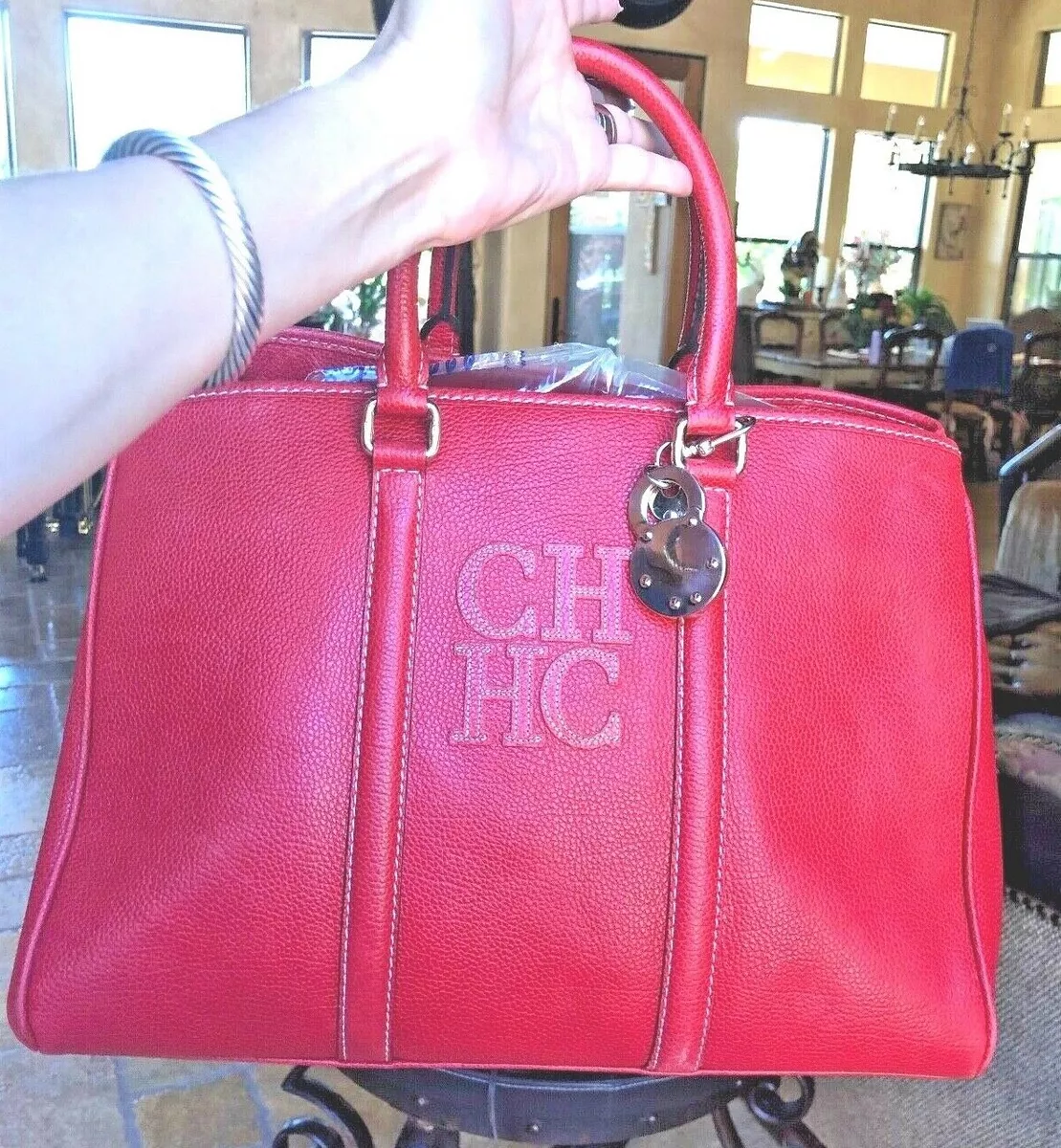 Pre-owned Carolina Herrera Red Handbags