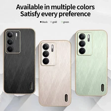 For Realme C75, Luxury Brushed Leather Electroplated Bumper Soft TPU Cover Case