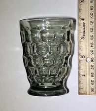 Juice Glass Vintage Federal Glass YORKTOWN Smoke Gray 3.75"