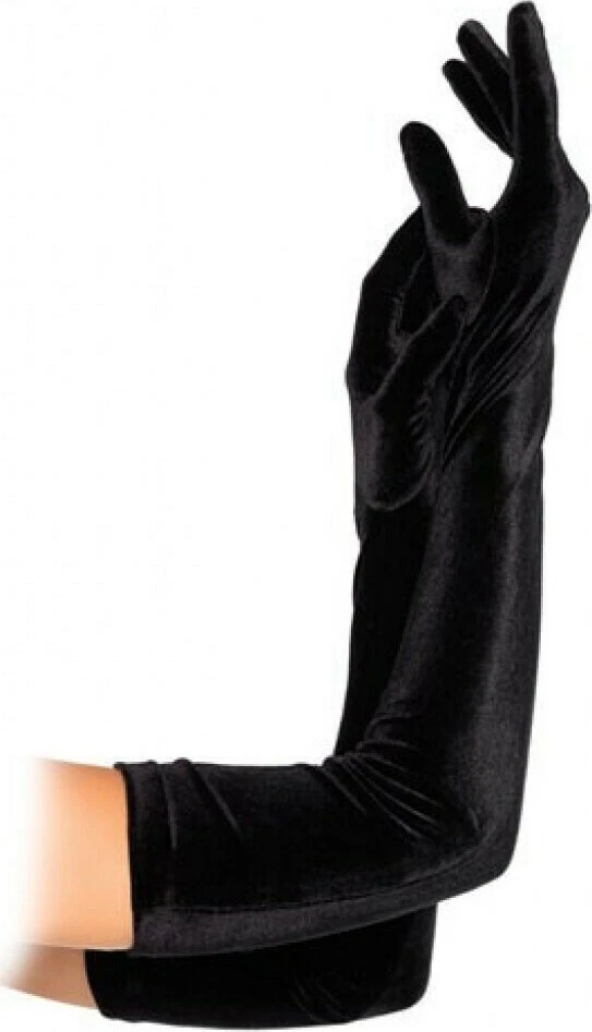 Paire de gants opéra en velours noir longueur 54 cm - Photo 1/1