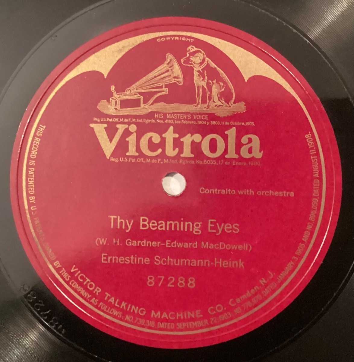Ernestine Schumann-Heink – 78 rpm Victor 87288: MACDOWELL Thy