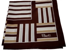 Paoli Scarf 1970s Brown Stripes Acetate Polyester Modernism UNISEX DISCO