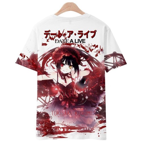 DATE A LIVE Kurumi Tokisaki Anime Manga T-Shirt Shirt Freizeit Kostüme Polyester - Picture 3 of 4