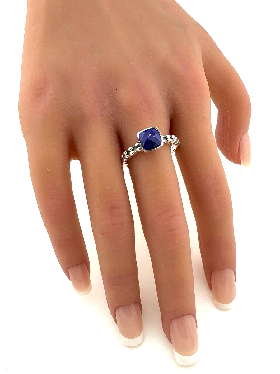Angela by John Hardy 925 Sterling Silver Blue Lapis Ring SZ 10.75