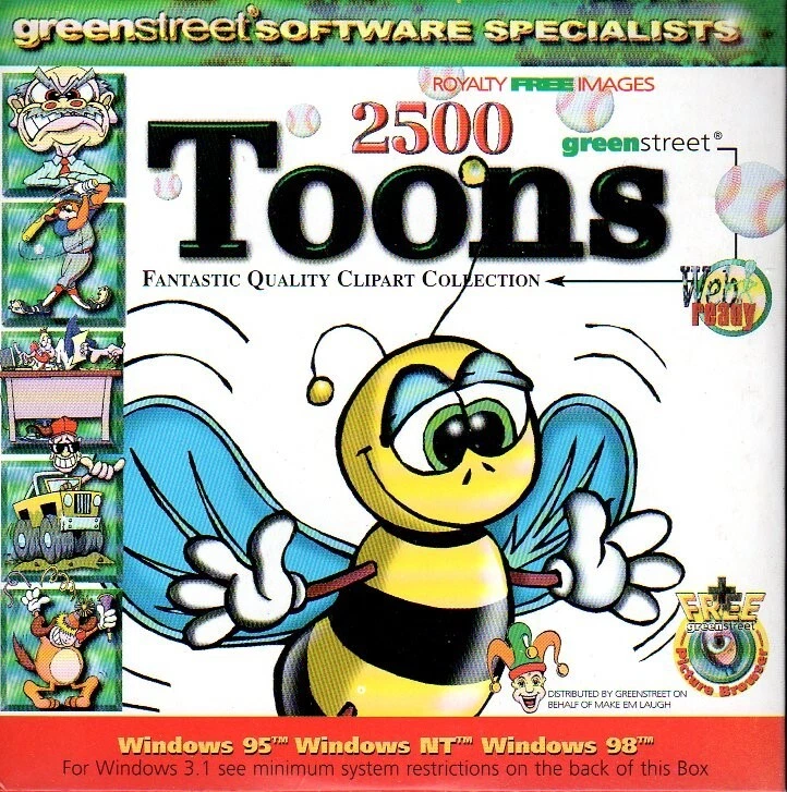 2500 Toons (PC-CD, 1999) for Windows 3.1/95/98/NT - NEW CD in SLEEVE - Image 2 of 3