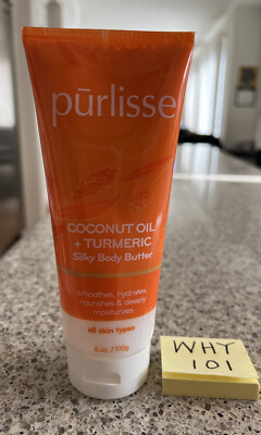 Purlisse Coconut Oil + Turmeric Silky Body Butter 6oz/170g FULL SZ SEALED $24