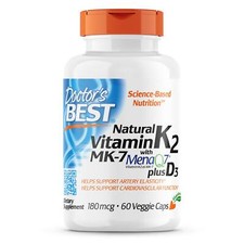 Doctor's Best Vitamin K2 MK7  D3 180 mcg 60 Veggie Caps