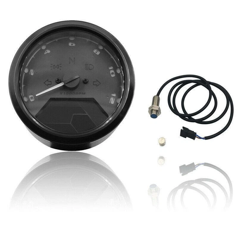 8-18V Gear Motorcycle LCD Screen Digital Speedometer 12000RPM Tachometer Gauge - Image 2 of 4