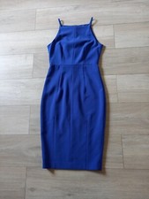 H&M Cobalt Blue Stretch Strappy Dress Pencil Wiggle Smart Occasion Office UK10