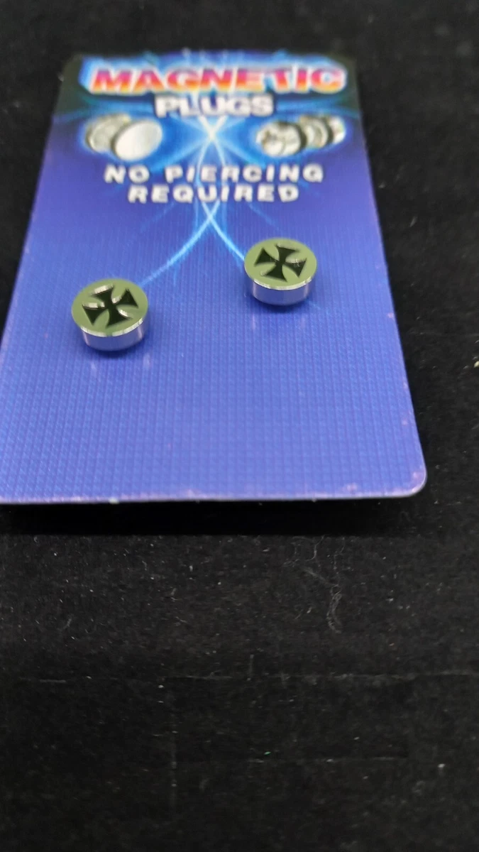 9 Paia Orecchini Magnetici in Acciaio Incernierato Con Piume e CZ