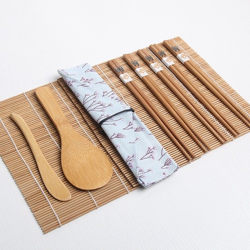 Sushi Set, 10 Teile - Sushi Maker Set für Anfänger Sushi Selbst Machen Rollmatte - Bild 2 von 6