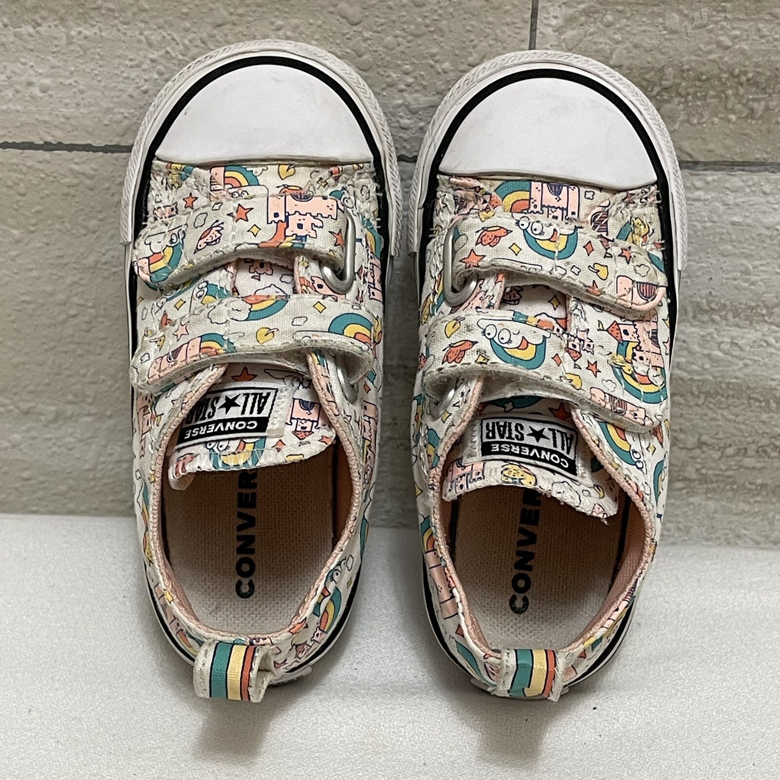 CONVERSE ALL STAR 772945F Girls Rainbows Castle Princess Sneakers Infant Size 7