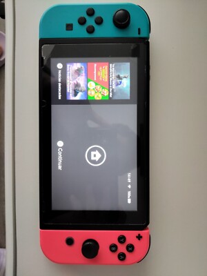 Nintendo Switch HAC-001 - 32GB - Spielkonsole - Neon-Rot/Neon-Blau