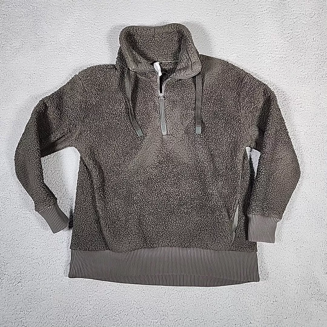 athleta pullover talus sherpa 1/2 zip sweatshirt