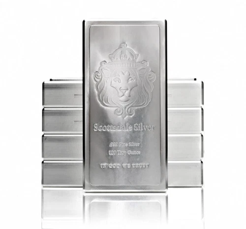 100 oz Scottsdale Stacker Silver Bar .999 Silver Bullion #A209