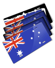 Australian Flag Novelty License Plate - Aluminum - 4 Styles - Made in the USA