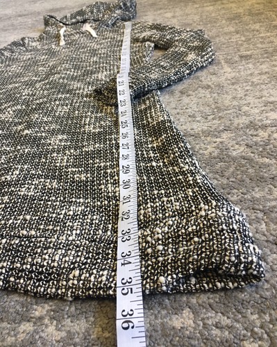 Fabletics Womens S Sweater Hoodie Knit Black White Chunky Extra Long EUC K5 - Picture 4 of 8