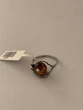 BALTIC HONEY AMBER STERLING SILVER RING SZ 6.0 A.131
