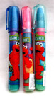 Kids Elmo Set of three (3) 4.5" Stackable Scented Eraser Pen Set-Brand New!AR3S