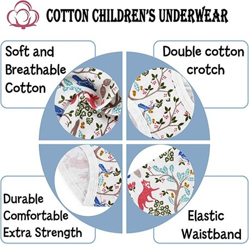 6-Pack Kids Little Girls' Soft 100% Cotton Underwear baby Briefs Panties 2-10T - Picture 3 of 38