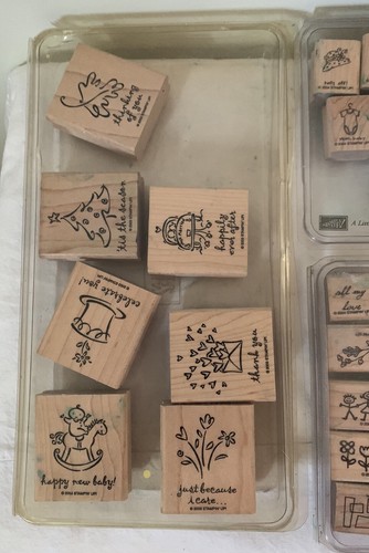 Juego de estampillas Stampin' Up LOTE de 4 A Little Love Smorgasborders etiqueta a lo largo de saludos - Imagen 2 de 11