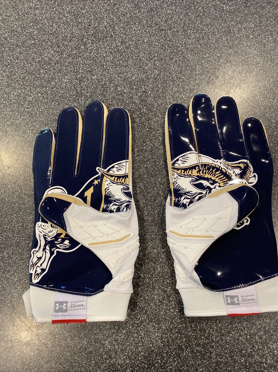 Team Issued Navy Midshipmen Football Gloves Naval Academy Team Fierce LE 4XL