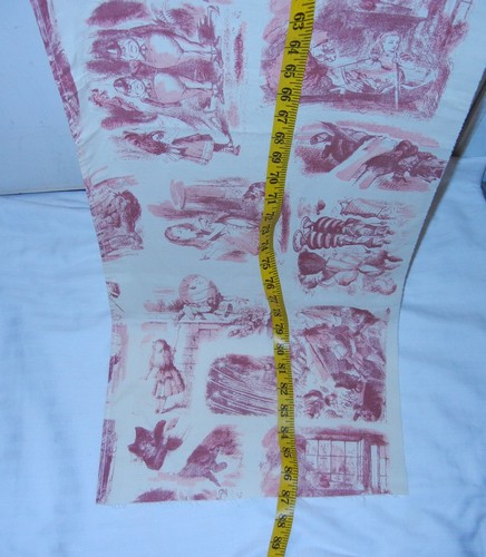 Vtg Pc Novelty Cotton Fabric 84" X 13.5"-Alice In Wonderland-See Seller Descrip. - Picture 20 of 20
