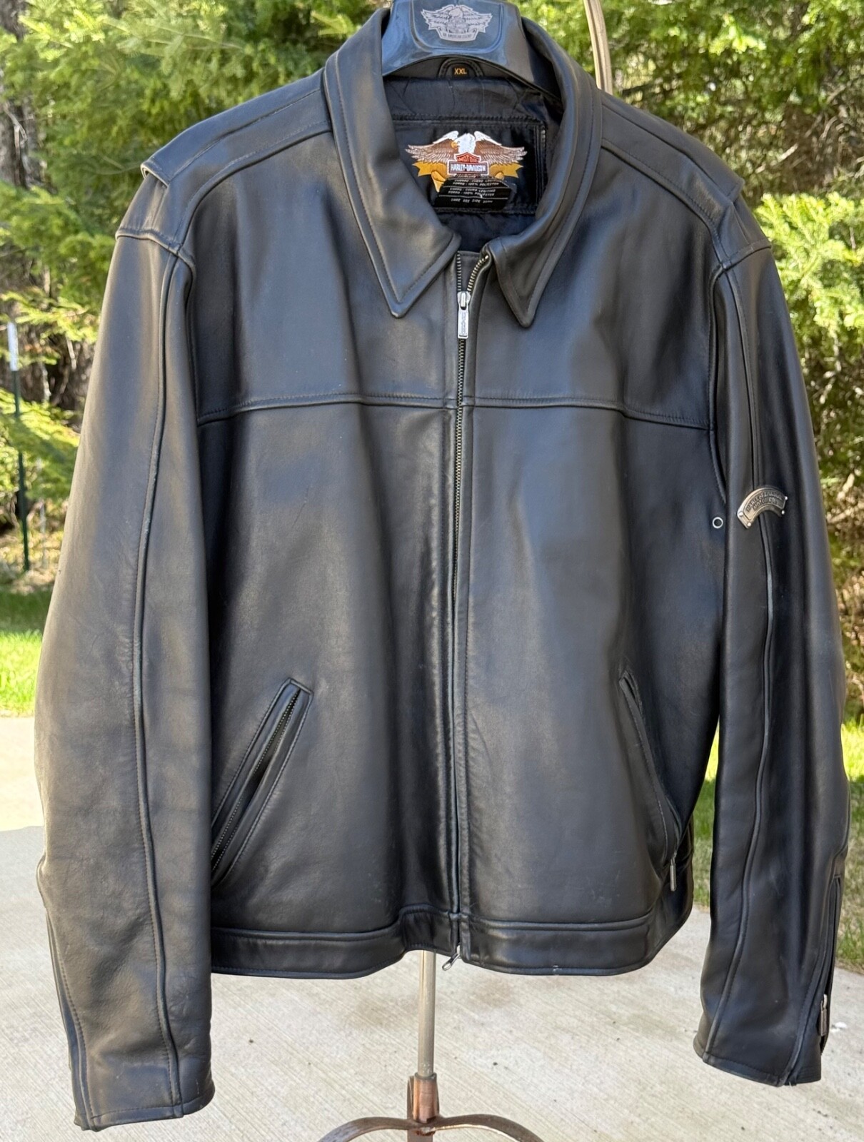 Signed Leather Jacket Harley Davidson VINTAGE 2XL… - image 2