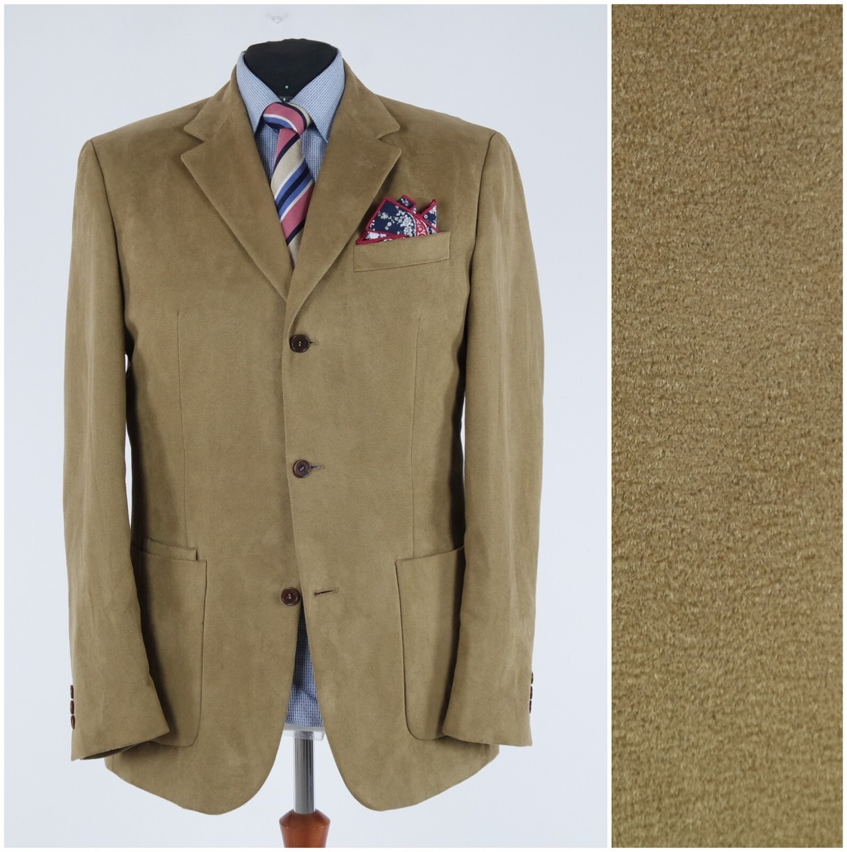 Mens ZARA Sport Coat 44R US Size Beige Blazer Designer