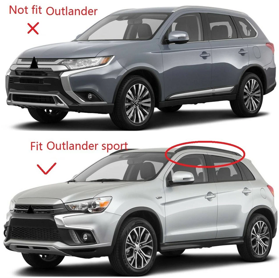 Barras transversales de riel de techo 2P plateadas para Mitsubishi Outlander Sport 2010-2024 Foto 4 de 4