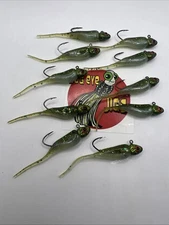 10 Pack 1/16 Oz  Custom Made Crappie Jigs, Bream, Bass, Crappie, ( Baby Bass)